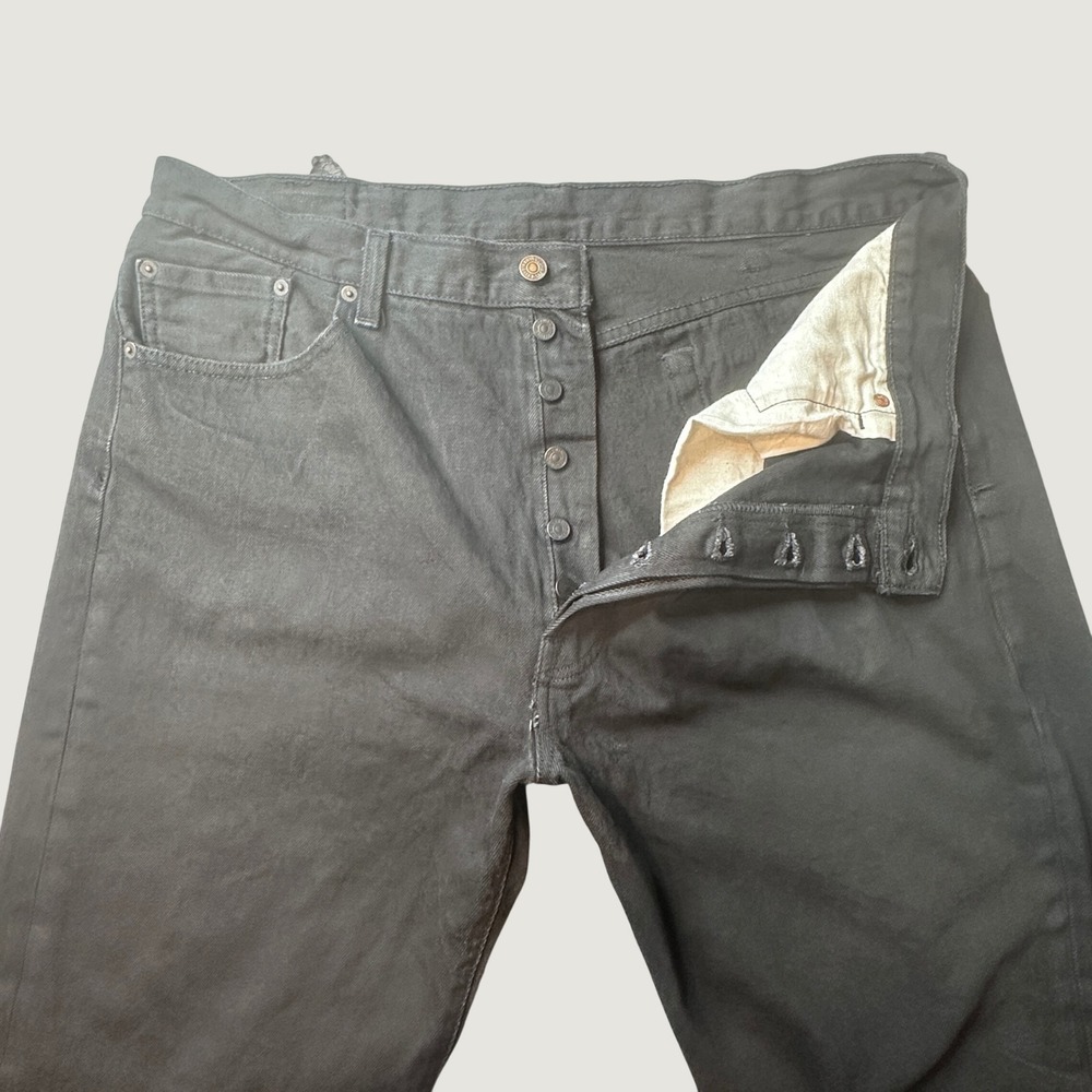Levi's 501 Jeans Mens 40x34 (39x30) Original Black Straight Leg Button Fly Denim